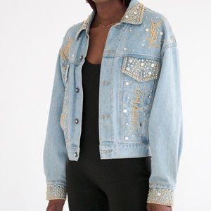 vtg 80s Tamorah Marie Denim Studded Jacket